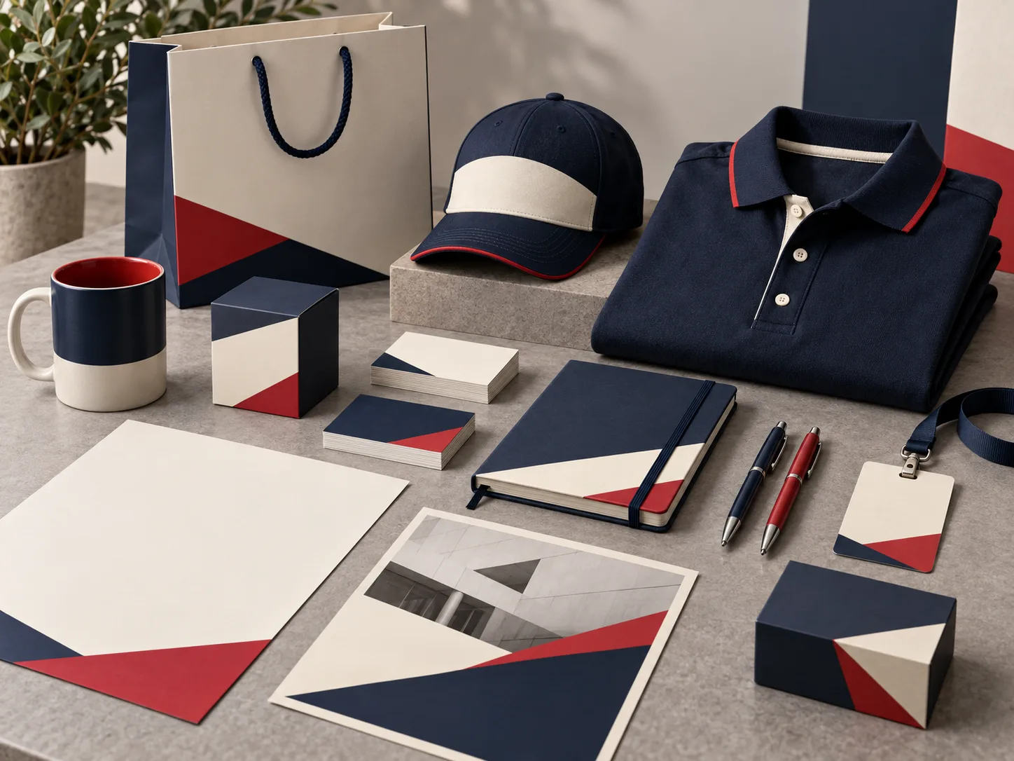 Ejemplo de uniformes, tazas, papelería, agendas, lapiceros, flyers y material promocional personalizado